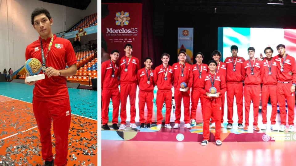 Alumno de Cecyte Sonora conquista medalla de plata para México en Torneo Internacional de Voleibol.